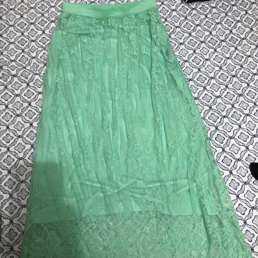 Beautiful mint green long skirt